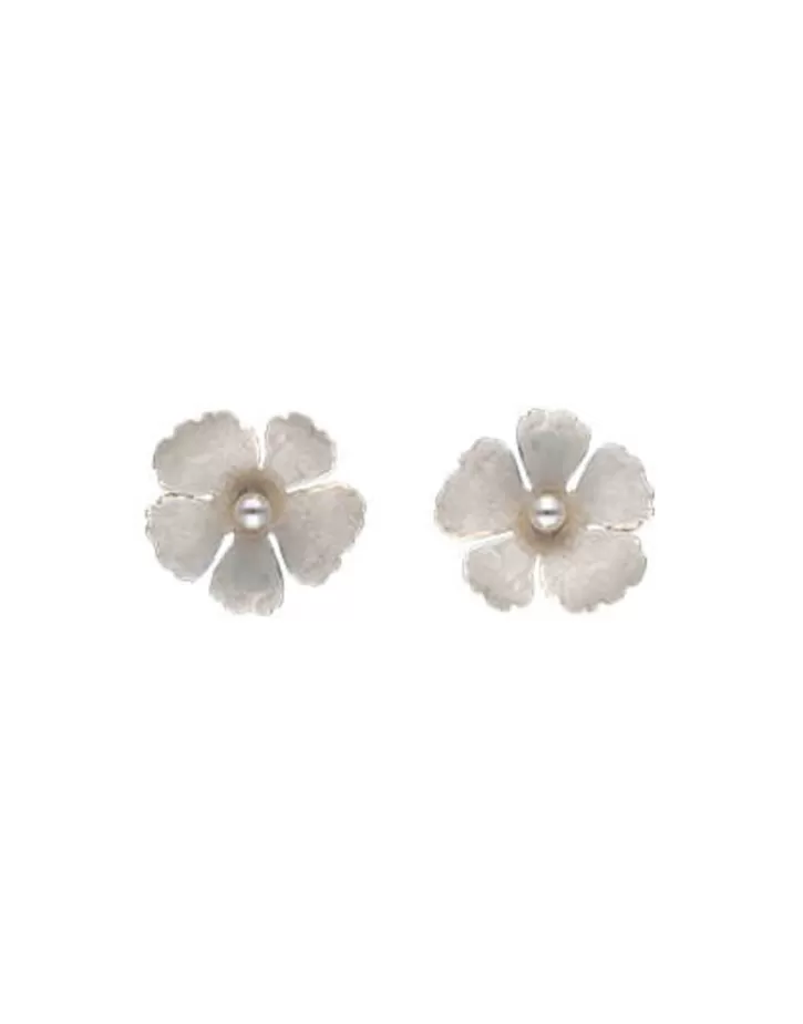Cheap Majorica Santorini Bianco Bridal Earrings Small Nacre Flower With Pearls