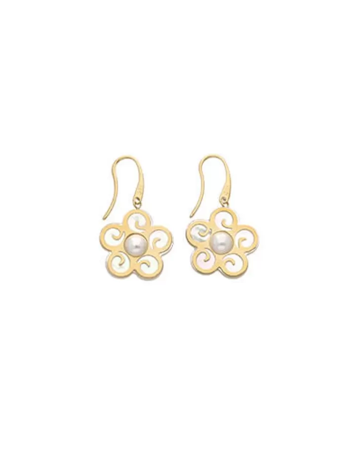 Best Majorica Short Roxana Earrings With A Hook And Mother-Of-Pearl