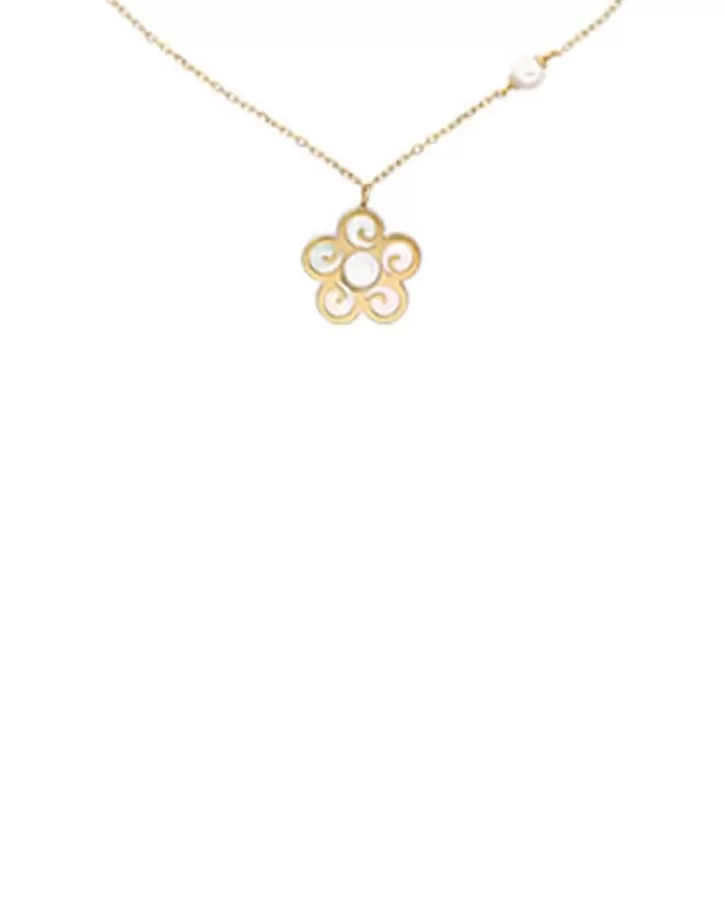 short_roxana_necklace_with_a_motherofpearl_flower_charm_2.webp Fashion Majorica Short Roxana Necklace With A Mother-Of-Pearl Flower Charm