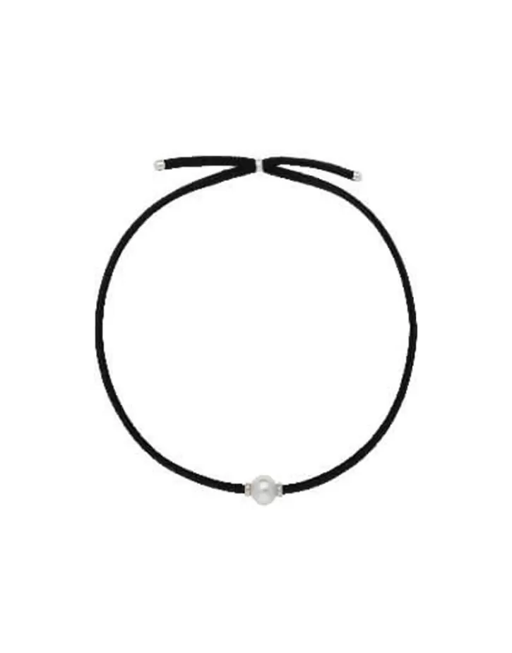 Outlet Majorica Sifnos Adjustable Unisex Elastic Necklace Black