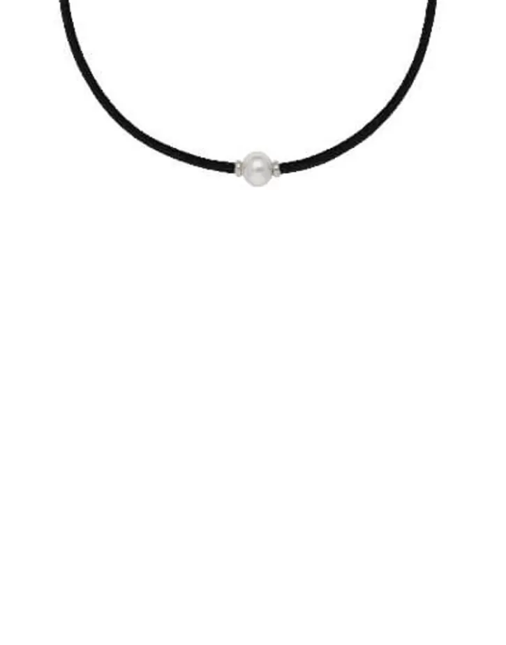 Outlet Majorica Sifnos Adjustable Unisex Elastic Necklace Black