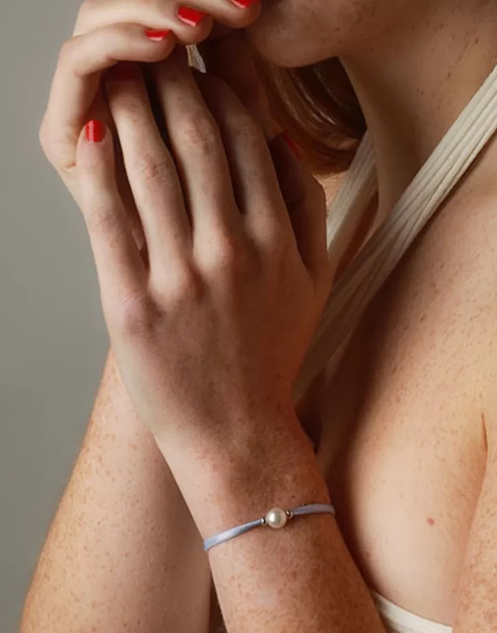 Online Majorica Sifnos Elastic Bracelet In Baby Blue With Pearl