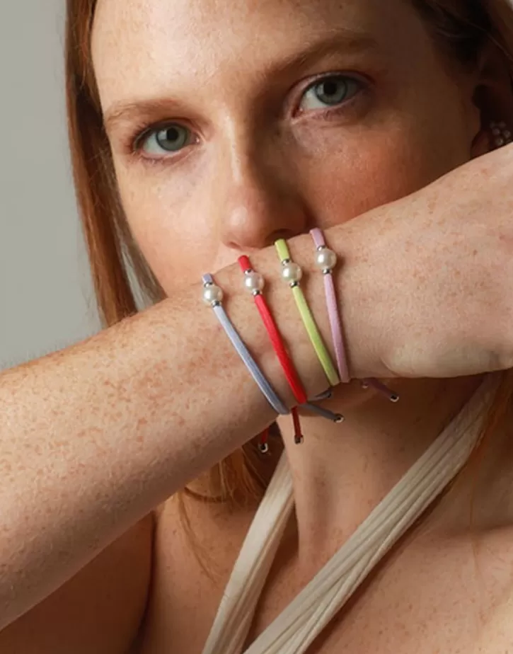 Flash Sale Majorica Sifnos Elastic Bracelet In Red With Pearl