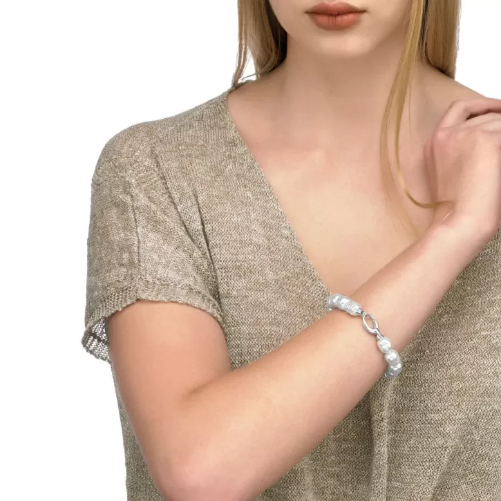 Cheap Majorica Silver Bracelet Agora With 8Mm Baroque Pearls