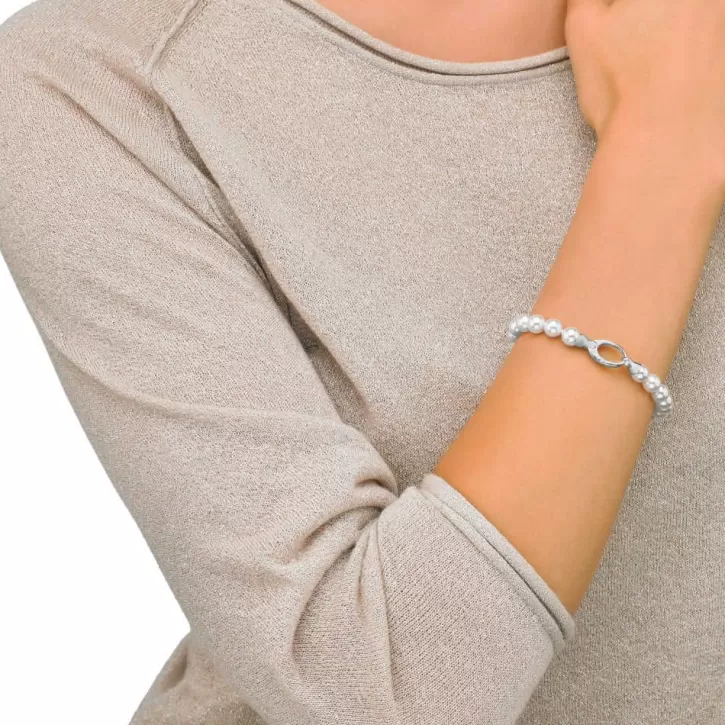 Store Majorica Silver Bracelet Lyra 7Mm