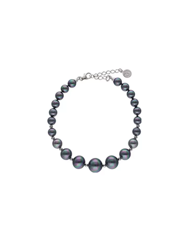 Fashion Majorica Silver Bracelet Lyra With 6/10Mm Gray Pearls