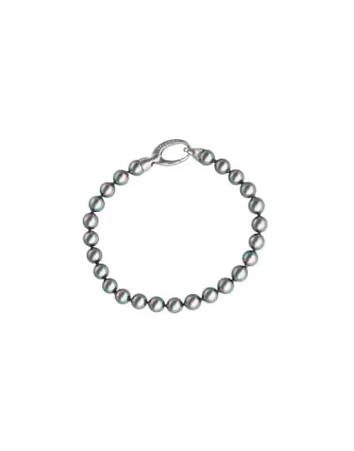 Flash Sale Majorica Silver Bracelet Lyra With 6Mm Gray Pearls