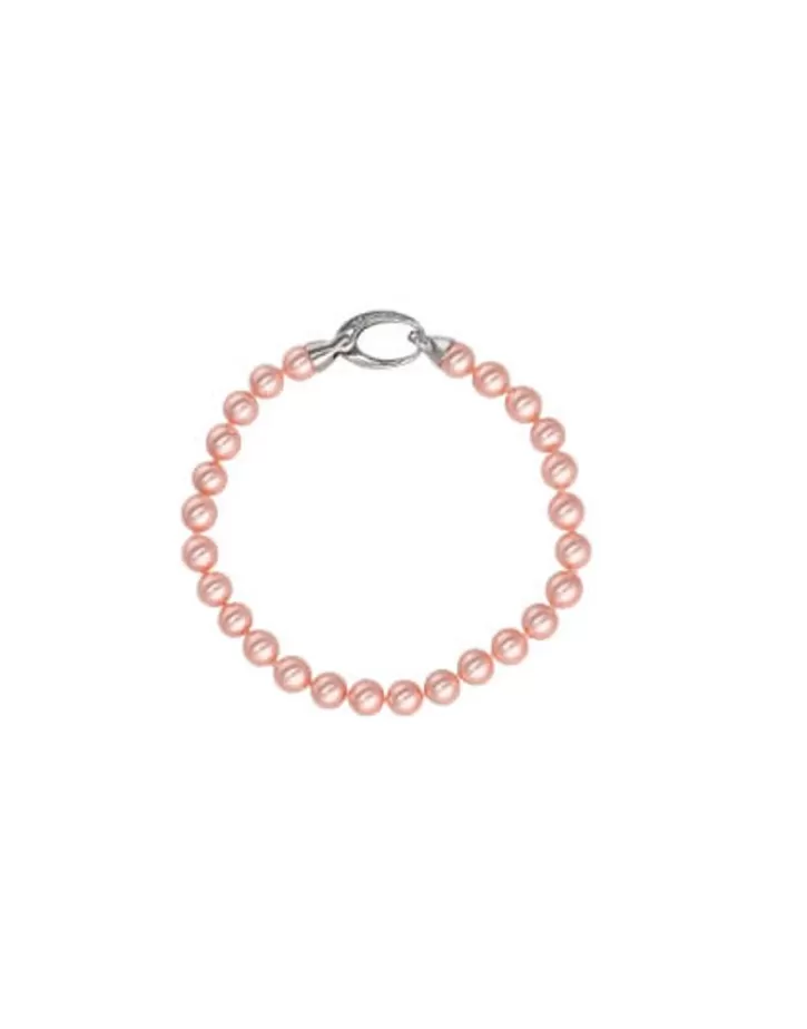 Sale Majorica Silver Bracelet Lyra With 6Mm Pink Pearls