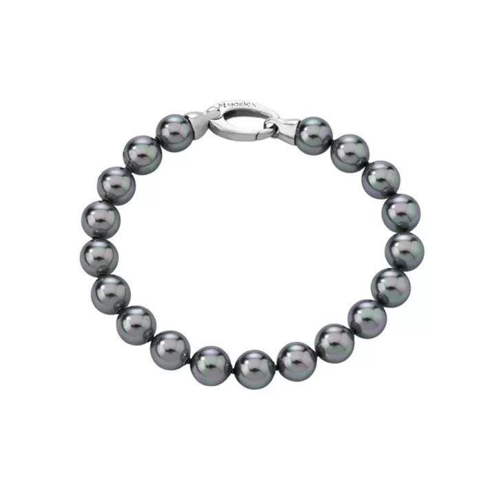 Best Sale Majorica Silver Bracelet Lyra With 8Mm Gray Pearls