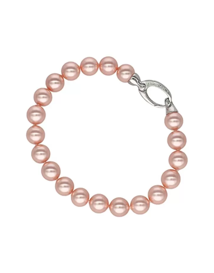 Best Majorica Silver Bracelet Lyra With 8Mm Pink Pearls