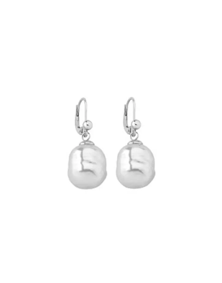 silver_earrings_agora_with_12mm_barroque_white_pearl_2.webp Online Majorica Silver Earrings Agora With 12Mm Barroque White Pearl