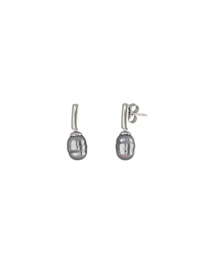 Hot Majorica Silver Earrings Agora With Barroque Gray Pearl