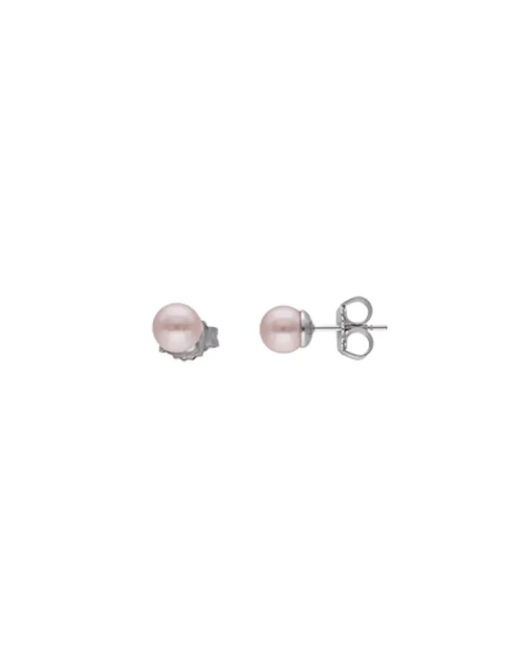 Best Sale Majorica Silver Earrings Lyra With 6Mm Pink Pearl