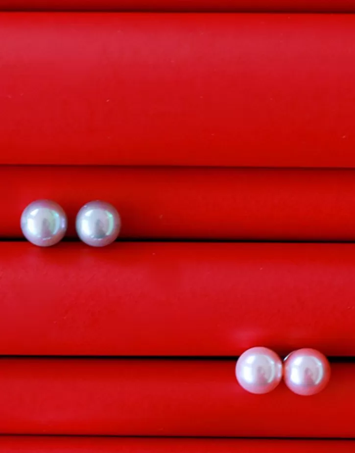 Best Sale Majorica Silver Earrings Lyra With 6Mm Pink Pearl