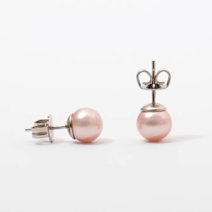 Discount Majorica Silver Earrings Lyra With 6Mm Rose Pearl