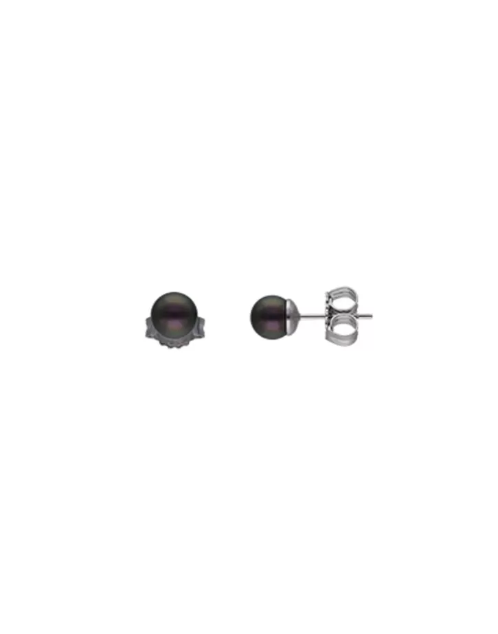 Shop Majorica Silver Earrings Lyra With 6Mm Tahiti Pearl