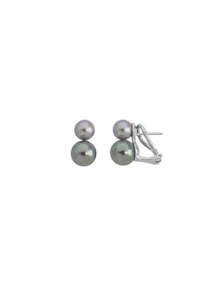 Sale Majorica Silver Earrings Nuit With 7 And 9Mm Gray And Nuage Pearls