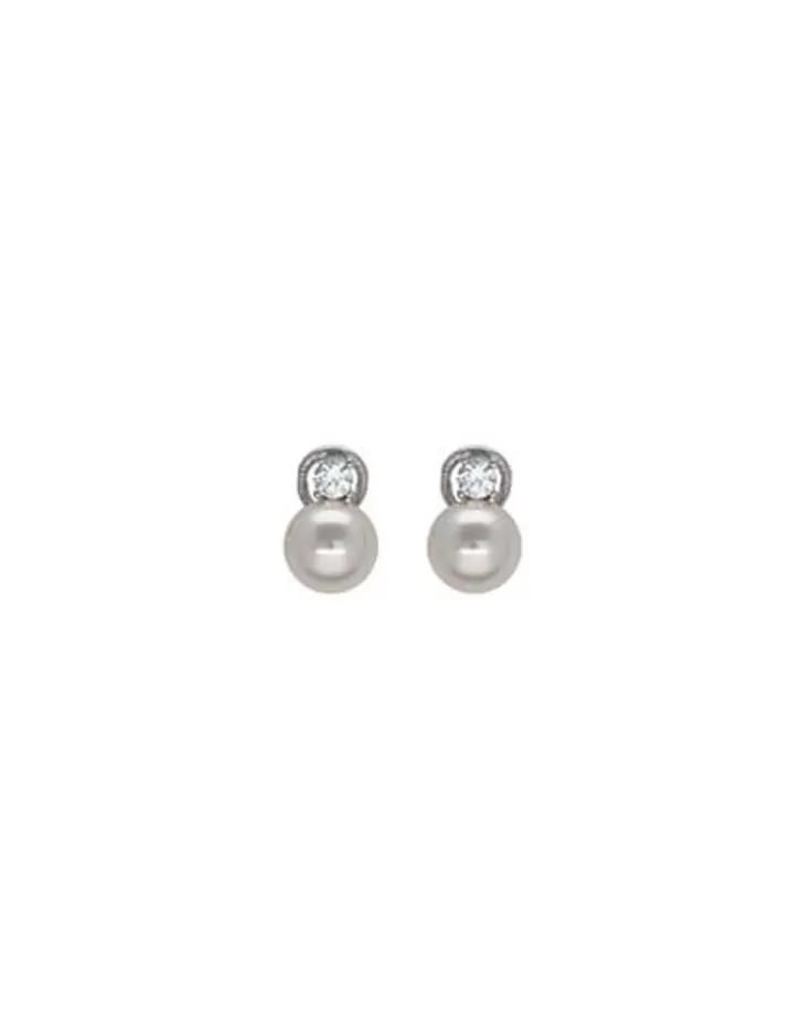Discount Majorica Silver Earrings Selene With 10Mm White Pearls And Zircons