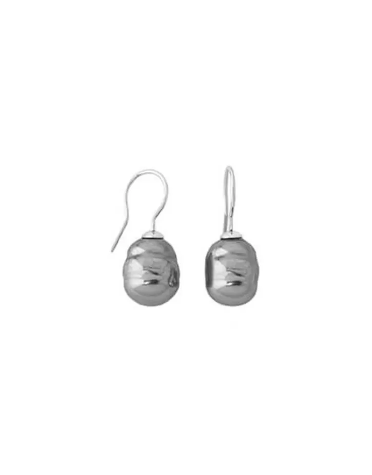 Cheap Majorica Silver Earrings Tender With 12Mm Barroque Gray Pearl