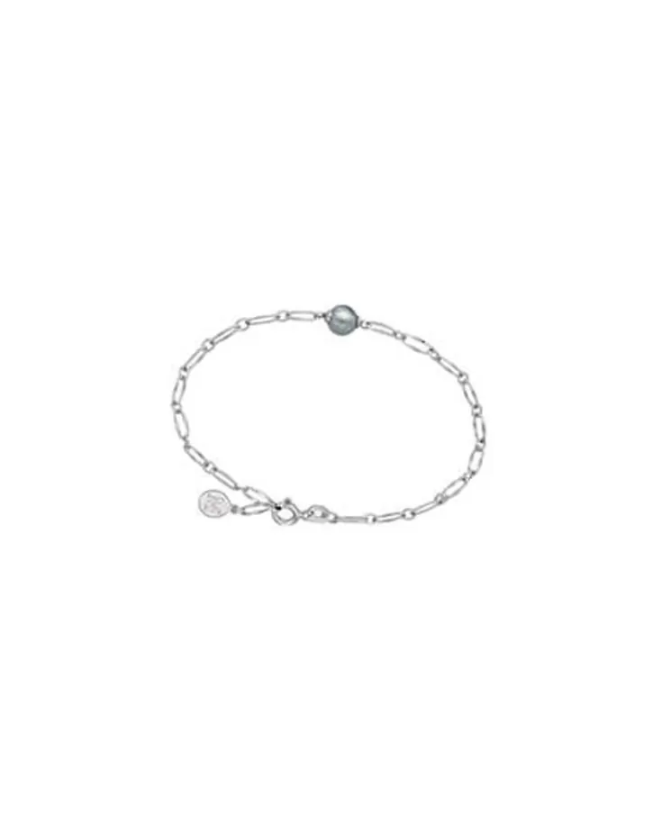 Sale Majorica Silver Link Bracelet Cies With Gray Pearl