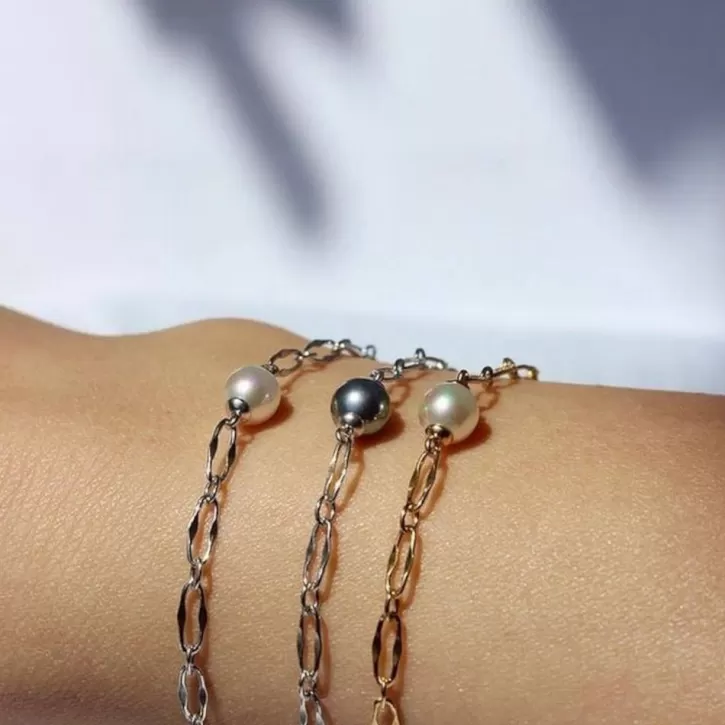 Cheap Majorica Silver Link Bracelet Cies With White Pearl