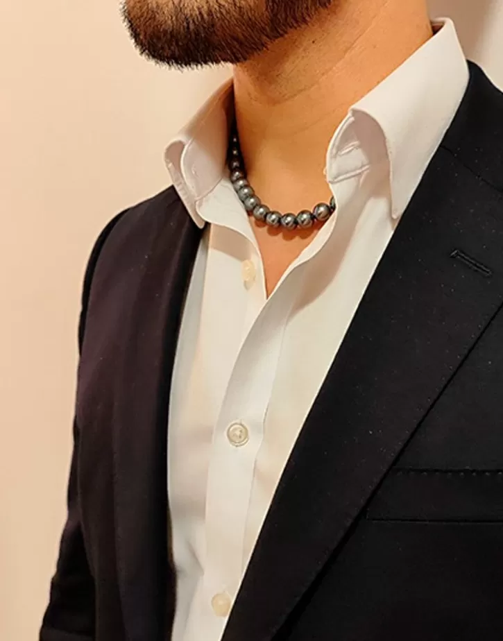 Flash Sale Majorica Silver Lyra Necklace Gray Pearls 10Mm 45Cm