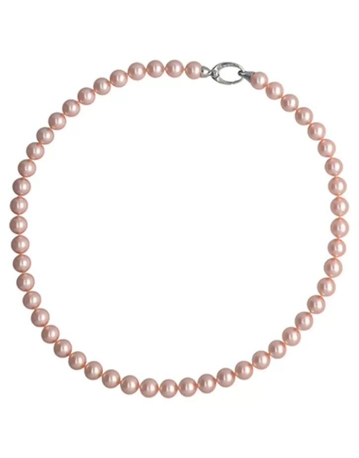 Store Majorica Silver Necklace Lyra 45Cm With 8Mm Pink Pearls