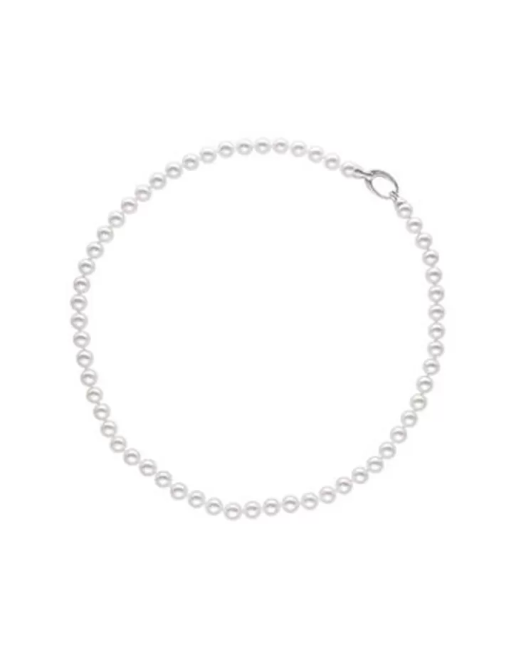 Cheap Majorica Silver Necklace Lyra 45Cm With White Pearls 6Mm