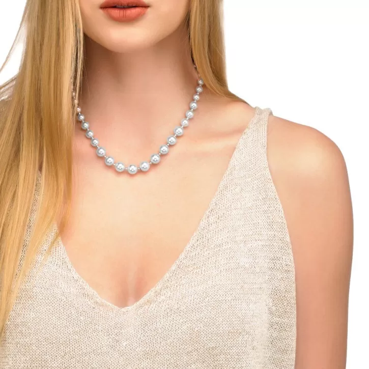 Flash Sale Majorica Silver Necklace Lyra 6/10Mm 43Cm