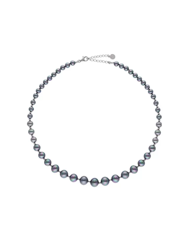 Best Majorica Silver Necklace Lyra 6/10Mm Gray Pearls 43Cm
