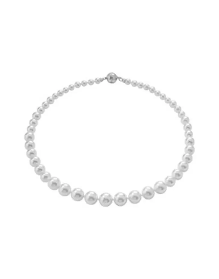 Sale Majorica Silver Necklace Lyra 6/12Mm 45Cm