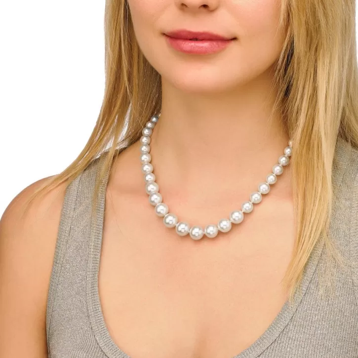 Sale Majorica Silver Necklace Lyra 6/12Mm 45Cm
