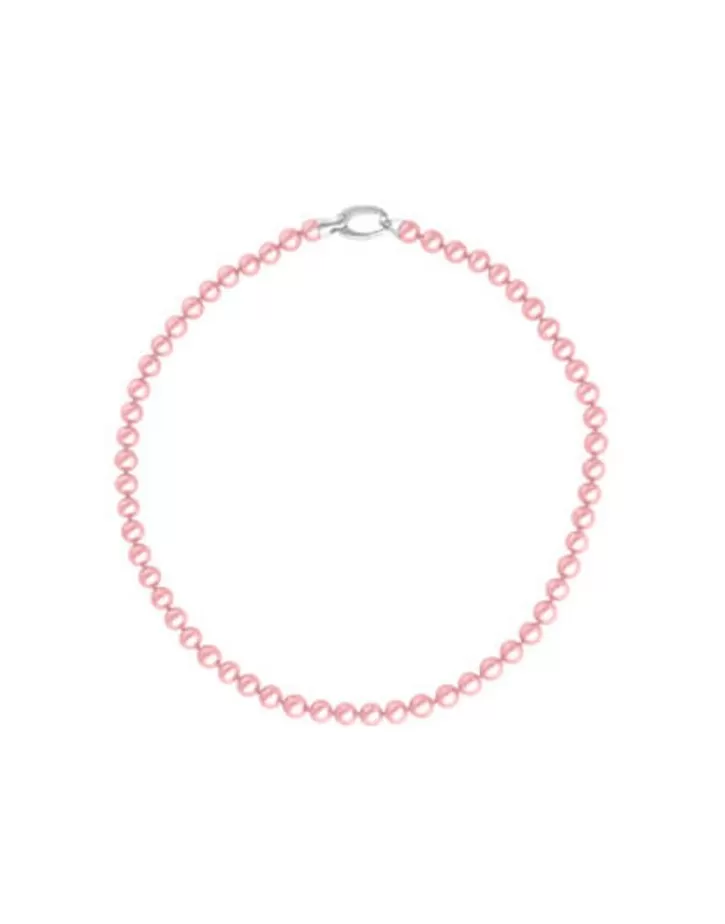 Cheap Majorica Silver Necklace Lyra 6Mm Pink Pearl 40Cm
