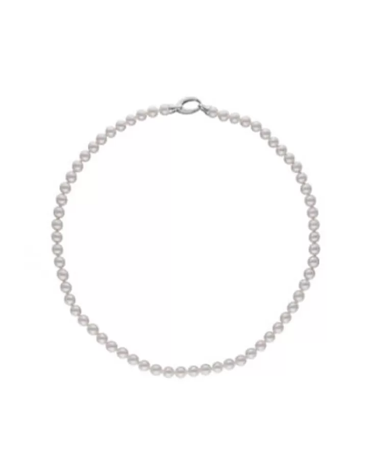 Fashion Majorica Silver Necklace Lyra 7Mm 45Cm