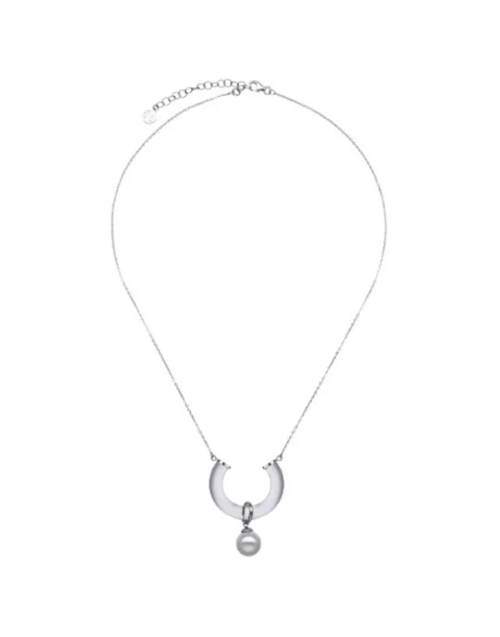 Shop Majorica Silver Necklace With Ayla Pendant In High-Resistance Glass