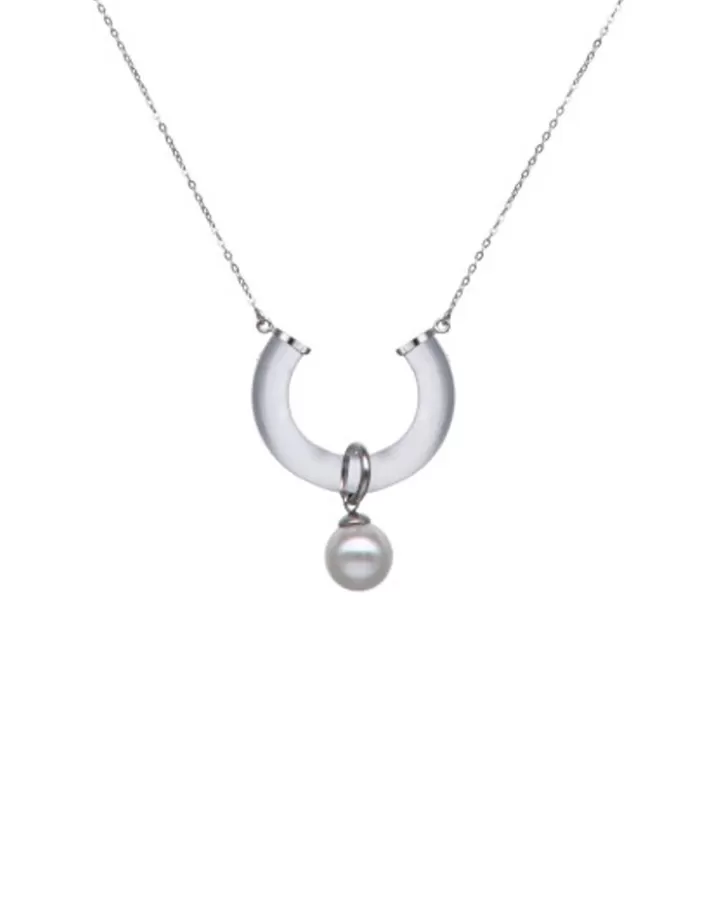 silver_necklace_with_ayla_pendant_in_highresistance_glass_3.webp Shop Majorica Silver Necklace With Ayla Pendant In High-Resistance Glass