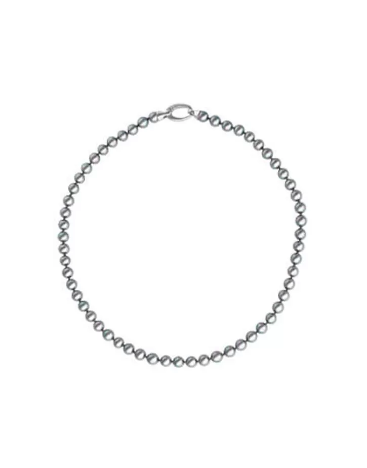 Outlet Majorica Silver Neclace Lyra With 6Mm Gray Pearl 40Cm