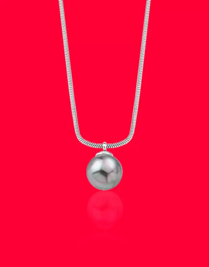 New Majorica Silver Pendant Nuada 10Mm Gray Pearl