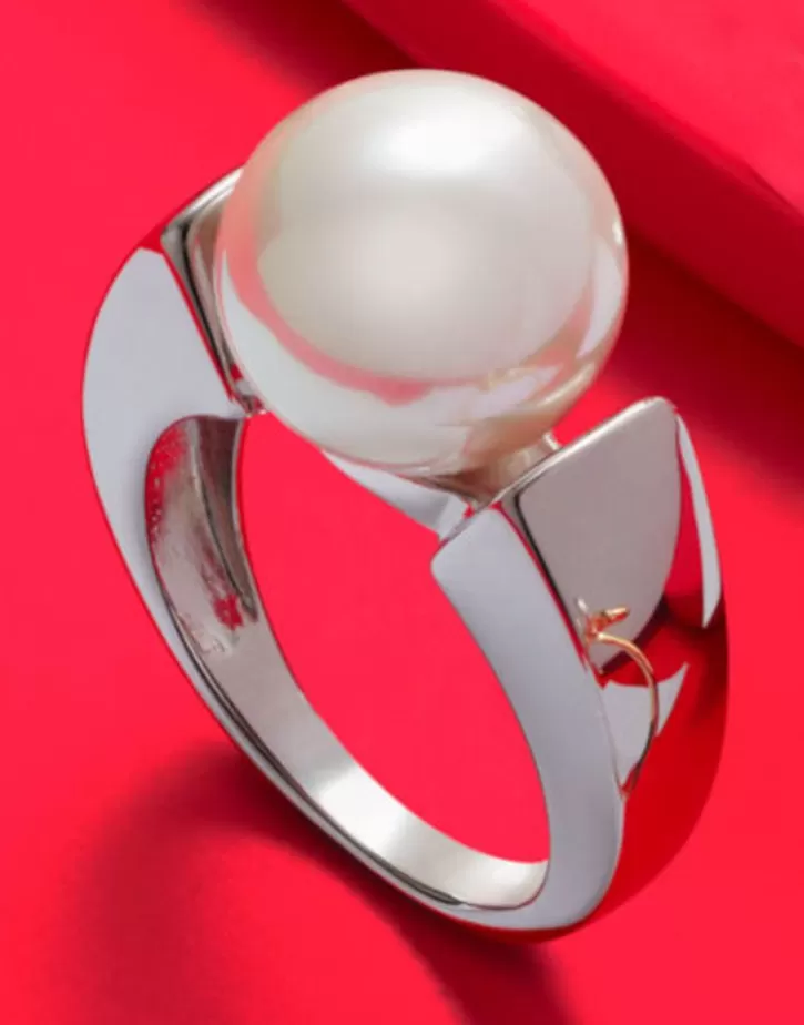 Outlet Majorica Silver Ring Nuada With 12Mm White Pearl