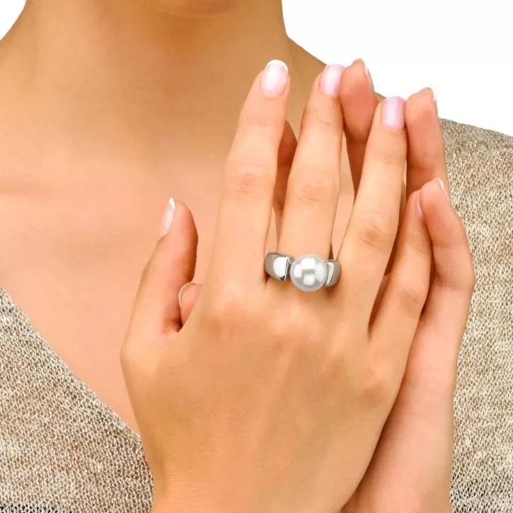 Outlet Majorica Silver Ring Nuada With 12Mm White Pearl