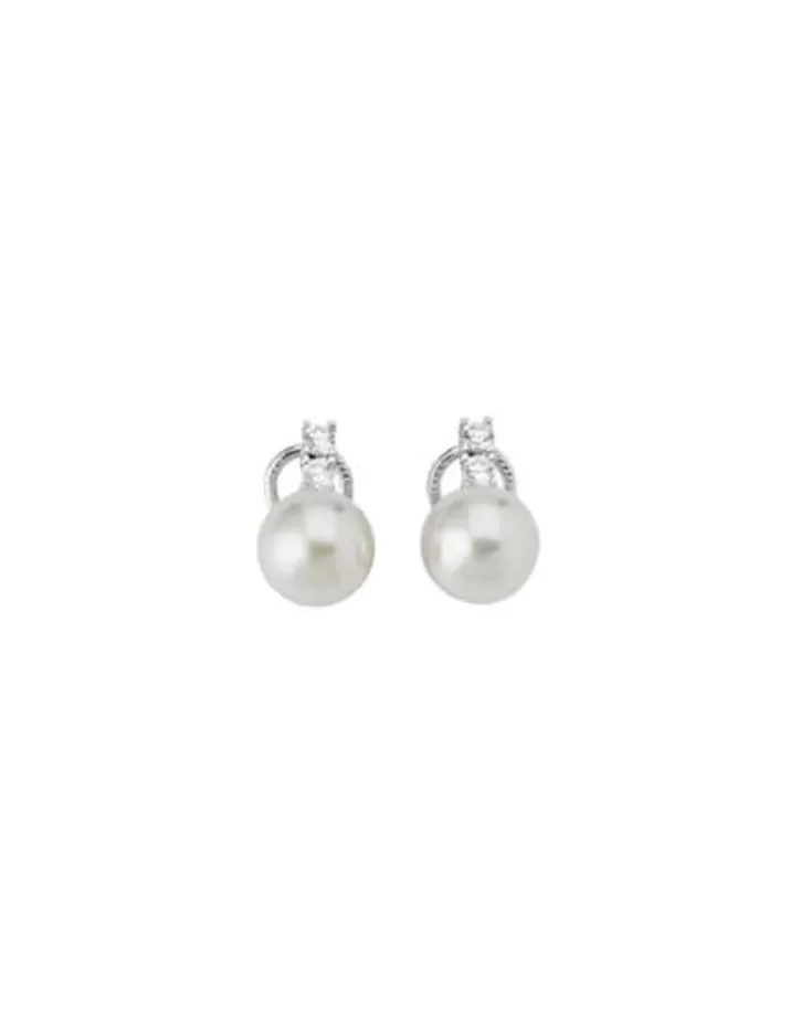 Best Majorica Silver Selene Earrings With 10Mm White Pearls And Zircons
