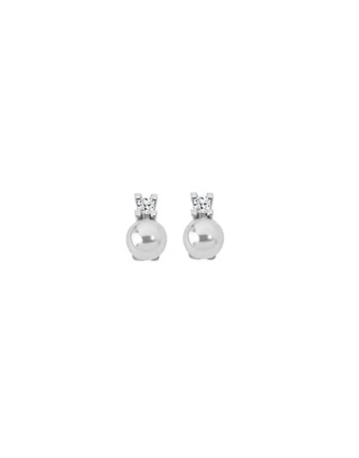 Hot Majorica Silver Selene Earrings With 8Mm White Pearl And Zircons