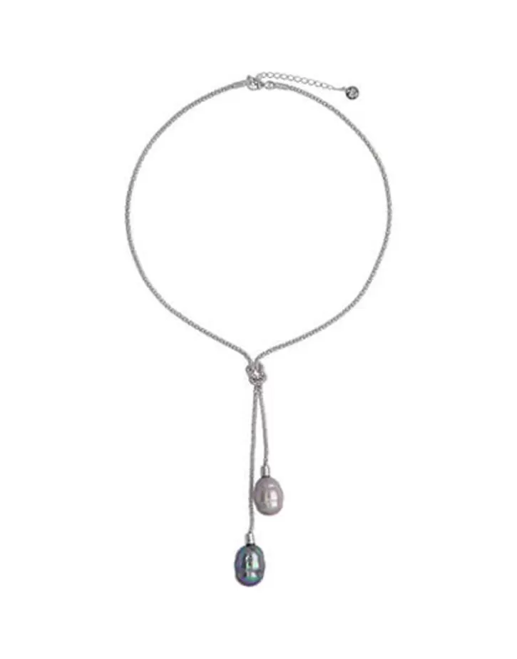 Cheap Majorica Silver Short Necklace Tender Barroque Gray And Nuage Pearls