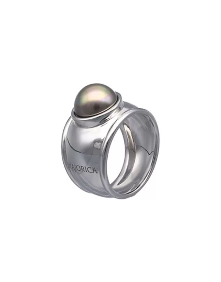Best Sale Majorica Silver Tahiti Ring With Tahiti Half-Ball Pearl