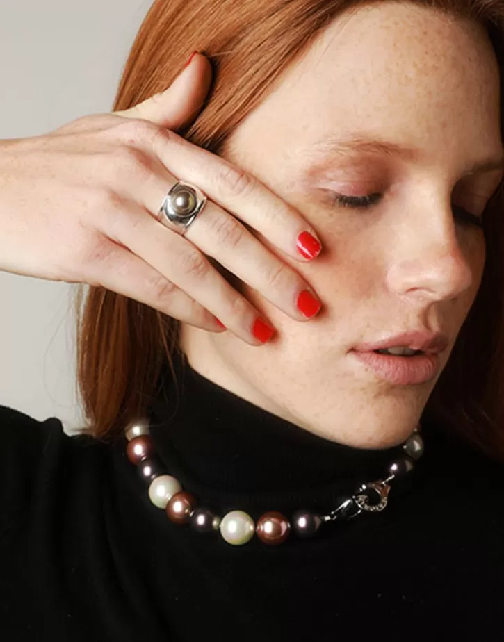 silver_tahiti_ring_with_tahiti_halfball_pearl_7.webp Best Sale Majorica Silver Tahiti Ring With Tahiti Half-Ball Pearl