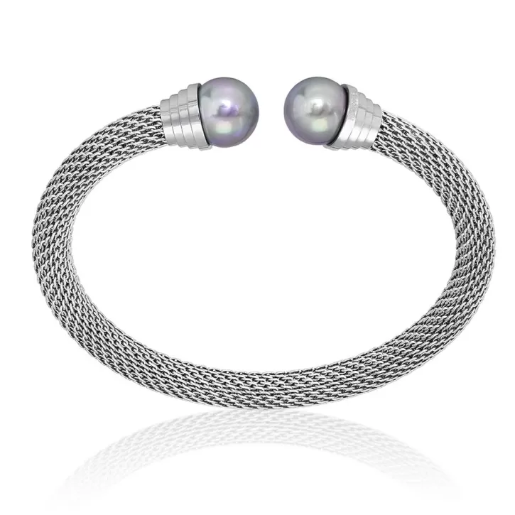 Cheap Majorica Steel Bangle Spicy With Nuage Pearl