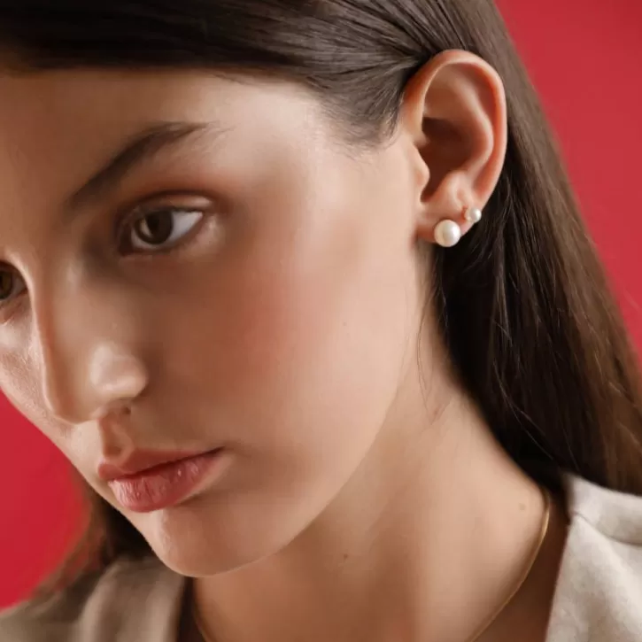 Cheap Majorica Taylor 18-Carat Gold 8Mm White Pearl Earrings