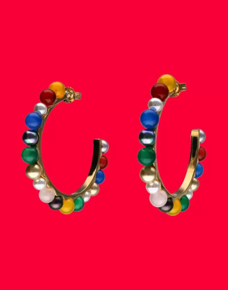 tutti_frutti_gold_hoop_earrings_with_multicoloured_agates_3.webp Discount Majorica Tutti Frutti Gold Hoop Earrings With Multicoloured Agates