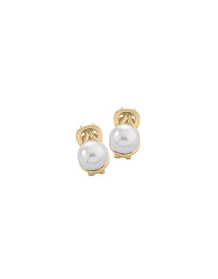 Store Majorica Vega 90S Gold Earrings With Round Pearl