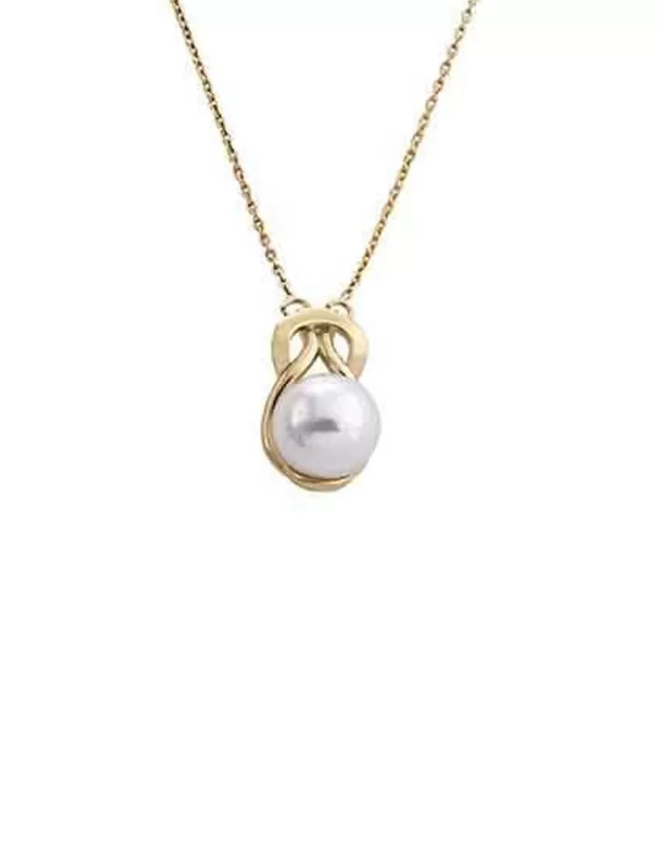 Shop Majorica Vega 90S Gold Necklace With Large Round Pearl
